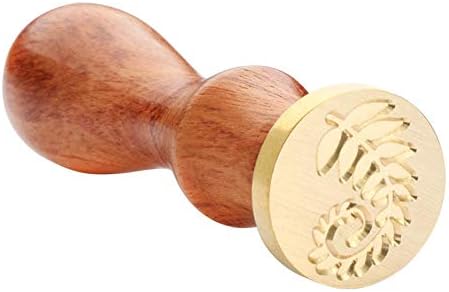 VKECH Antique Wood Handle Metal Christmas Sealing Wax Stamps Invitations Decor (Christmas Leaves)