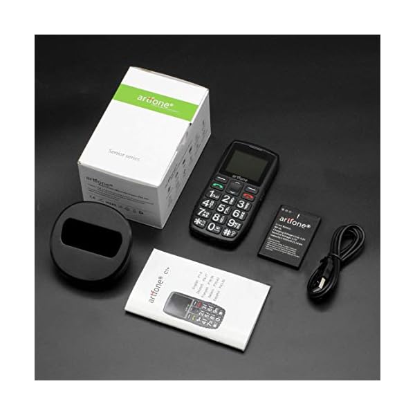 Big-Button-Mobile-Phone-for-Elderly-artfone-C1-Senior-Mobile-Phone-With-SOS-Button-Talking-Number-1400mAh-Battery-Dual-SIM-Unlocked-Torch-Side-Buttons-Bluetooth-Charging-DockBlack artfone Big Button Mobile Phone for Elderly, C1 Senior Mobile Phone With SOS Button | Talking Number | 1400mAh Battery…