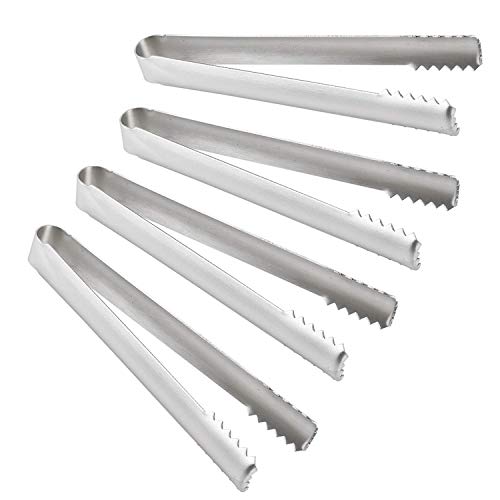 Himi Stainless Steel Ice Tongs Sugar Tongs 6-inch - Set of 4 - Mini Appetizers Serving Tongs Perfect for Home, Kitchen, Party - Thumbnail 6