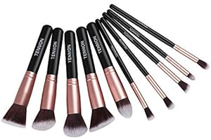 GODR7OY Tenmon 10 pcs Makeup Brush Set Professional Face Eye Shadow Eyeliner Foundation Blush Lip Makeup Brushes Powder Liquid Cream Cosmetic Brush