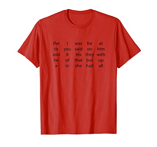 DOLCH Sight Words Flash Card TShirts for Classroom Reading