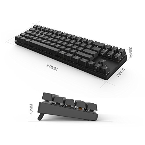 DREVO Calibur 72 clave de juego mecánico teclado RGB LED retroiluminada Tenkeyless inalámbrico Bluetooth 4.0 -UK Layout (Switch Negro, Negro) - Imagen 6