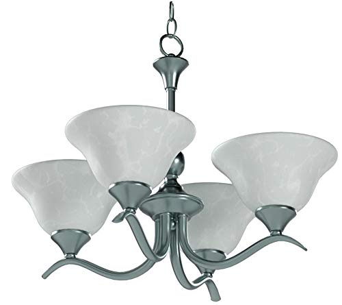 Hardware House H10-4029 Dover Chandelier, 22" x 22" x 17", Satin Nickel - Thumbnail 2