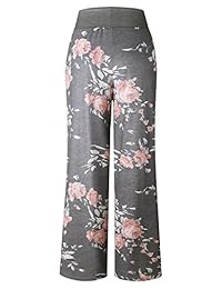 Pantalones de pijama para dama, estilo floral, informales, cómodos, de talle alto, con pierna ancha