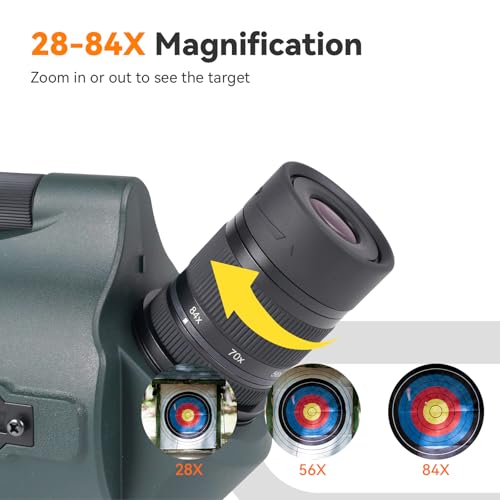 Svbony SV41Pro Mak Spotting Scope with Tripod, 28-84X80 FMC Dual Speed Focusing Telescope Spotting Scope Compatible with WIFI SC001 Camera for Shooting, Hunting, Birdwatching