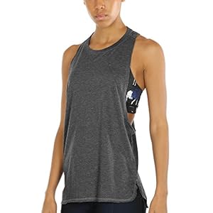 icyzone Dames Sport Yoga Tanktop Losse Racerback Fitness Tops Ademend Mouwloze Shirt