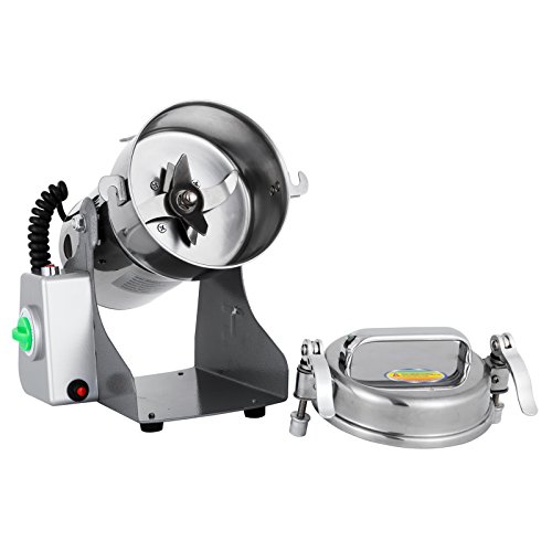 Happybuy 300g Stainless Steel Electric Grain Grinder Mill High-speed Medicial Powder Machine Commercial Cereals Grain Mill Herb Grinder Pulverizer (300g)