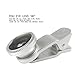 Siless 3-IN-ONE Universal Clip Lens for Cell Phones - 1 Fisheye Lens + 1 Wide-angle & Macro Lens + 1 Clip + 2 Lens Caps + 1 Microfiber Lens Cleaning Cloth Bag, Silver