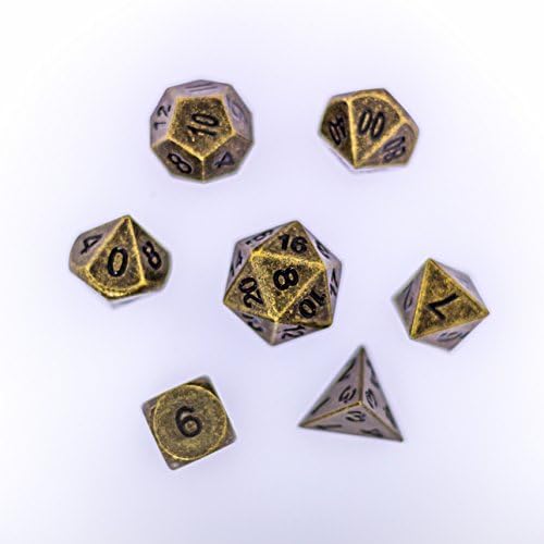 Die Hard Metal Dice RPG Set + Metal Case - Ancient Gold