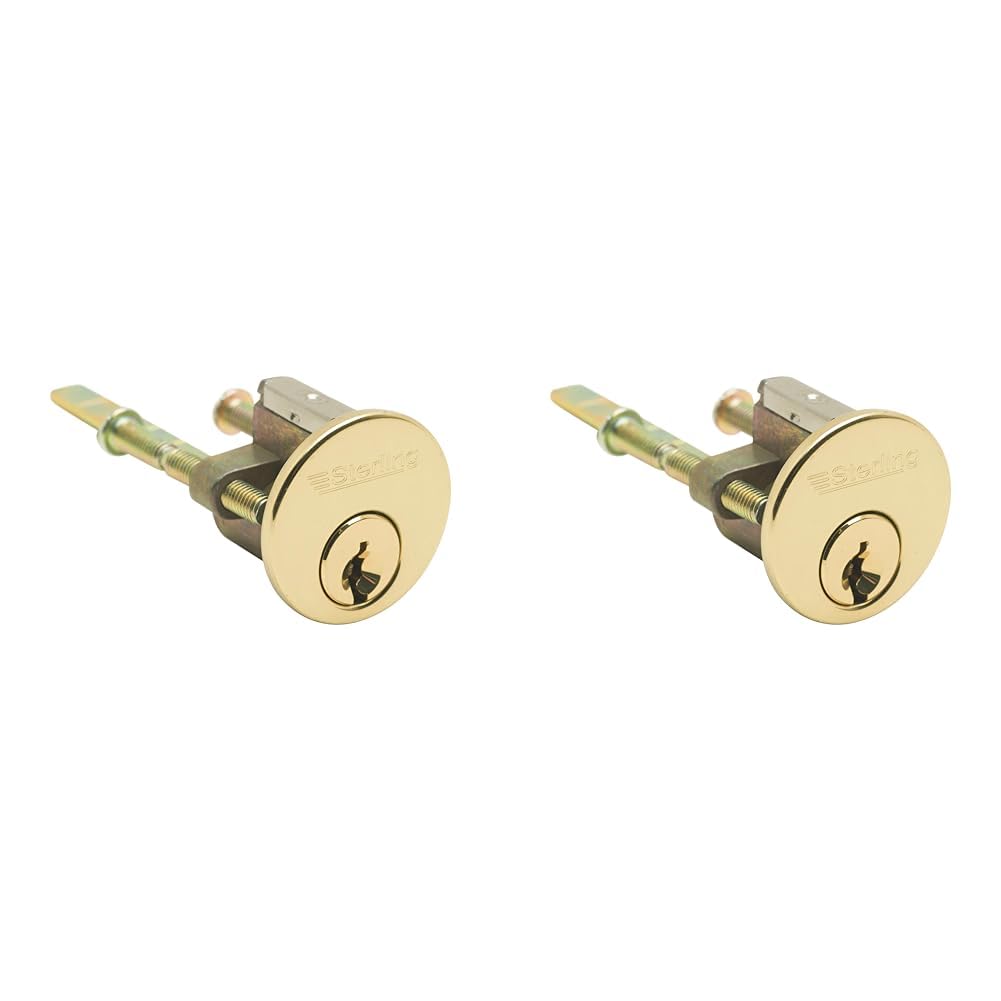Sterling RCB100 Replacement 5 Pin Rim Cylinder Brass Plated (Pack of 2)