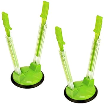 Baggy Rack Hands-Free Clip Food Storage Freezer Baggy Holder,Bag Holder For Plastic Bags Stand/Pack of 2 Green