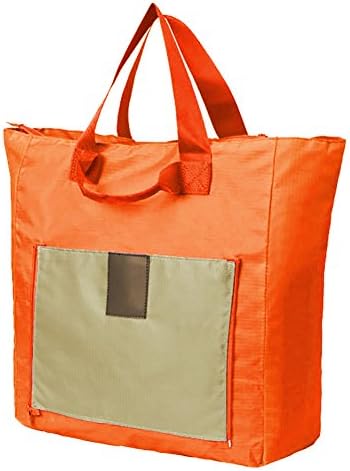 MYU Design Large Capacity Foldable Waterproof Travel Duffel Bag Shopping Totes (Orange)