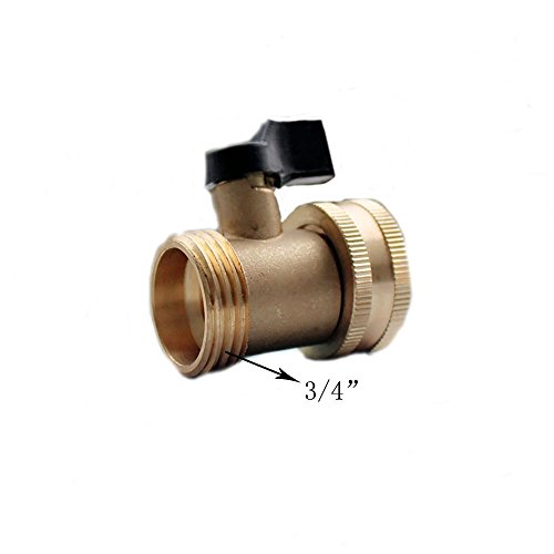 Heavy Duty Brass Shut Off Valve, Garden Hose Connector,Watering Spigot Connector, Garden Water Hose Shut off Valve(2 PACK)