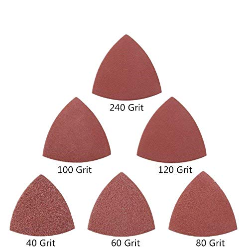 60pcs Triangular Hook & Loop Triangle Sandpaper, Fit 31/8 Inch