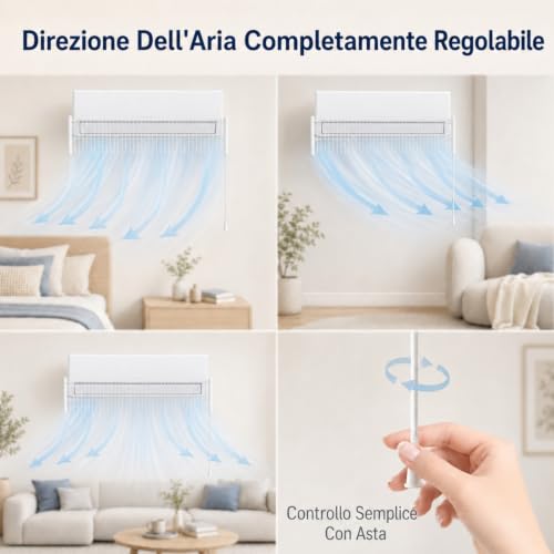 chochoyah Air Conditioner Deflector, Adjustable Air Conditioner Blades Aluminium Alloy 90 cm Anti Blow Direct for Air Conditioner Home Office Room