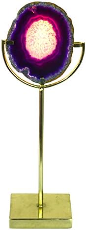 Unique-designed NMJ194 Tiffany-Style 1-Light Table Lamp with Fixture with 4-Inch Shade，Metal Base and Agate (Purple)
