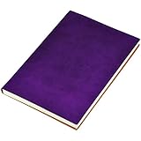 Littfun A5 Note Book Leather Journal 7 Color Optional (Purple)