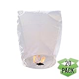Just Artifacts 20 Eclipse White Chinese Flying Sky Lanterns - (Eclipse, Set of 20, White)