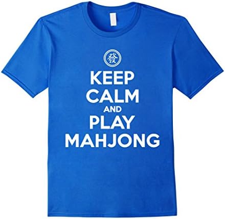 Mens Keep Calm And Play Mahjong Funny T-Shirt Small Royal Blue