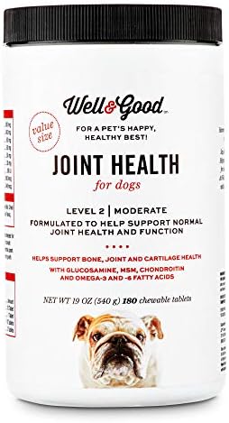 Well & Good Adult Level 2 Dog Joint Health Chewable Tablets, Count of 180, 3.5 in