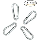[4 Pack] 3 Inch 304 Stainless Steel Spring Snap Hook Steel Clip Keychainr