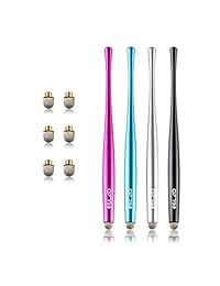 Elzo - Lápiz capacitivo de metal para pantallas táctiles, tabletas, Samsung Galaxy Note, iPhone, iPad, HTC, LG, BlackBerry, Sony y más Paquete de 4
