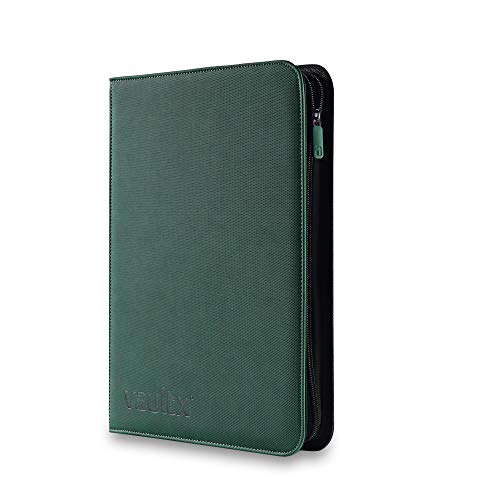 Vault X Premium eXo-Tec Binder - 9 Pocket Trading Card Album Folder - 360 Side Loading Pocket Binder for TCG (Green)