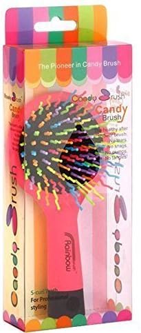 Rainbow Hair Brush With Multi- Coloured S Curl Wave Design Bristles - Women Colleague Female Friend Partner Teenager Teenage Girls Her Popular Health & Beauty Pamper Essential Bath and shower (Pink rainbow)