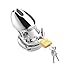 Chromed Plated 3 size Metal Male Chastity Device Belt Cock Cages Men's Virginity Lock Penis Ring Adult Games Sex Toys for Male Silver (1.6)