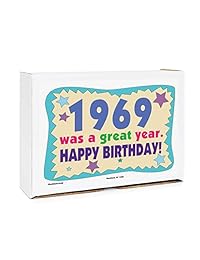 Woodstock Candy ~ 1969 50 cumpleaños caja de regalo Vintage Nostalgic Candy surtido de Childhood para 50 ancianos hombre o mujer nacido 1969