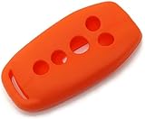 Orange Silicon Key Fob Keyless Entry Remote Skin Cover Protector Fits: Ford Mustang w/remote Start 2015