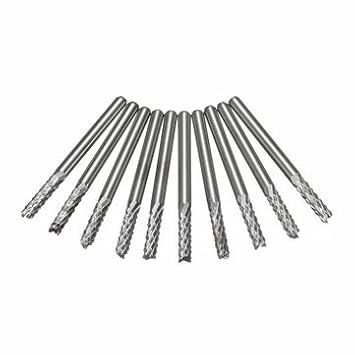 Generic 10Pcs 3.175Mm Shank Carbide End Mill Cutter Engraving Bits
