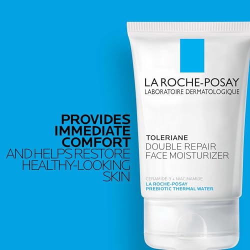 LA ROCHE-POSAY TOLERIANE DOUBLE REPAIR FACE MOISTURIZER, DAILY MOISTURIZER FACE CREAM WITH CERAMIDE AND NIACINAMIDE FOR ALL SKIN TYPES, OIL FREE, FRAGRANCE FREE