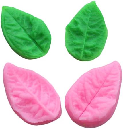 2Pcs Leaf Shape DIY Fondant Cake Decorating Chocolate Silicone Mold Baking Tool