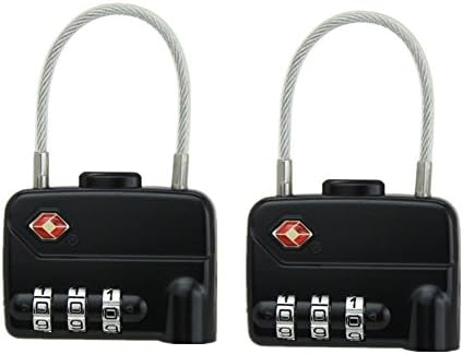 TSA Luggage Locks Travel Combination Locks for Suitcases&amp; Baggage - 1, 2 &amp; 4 Pack (Black(2 Pack))