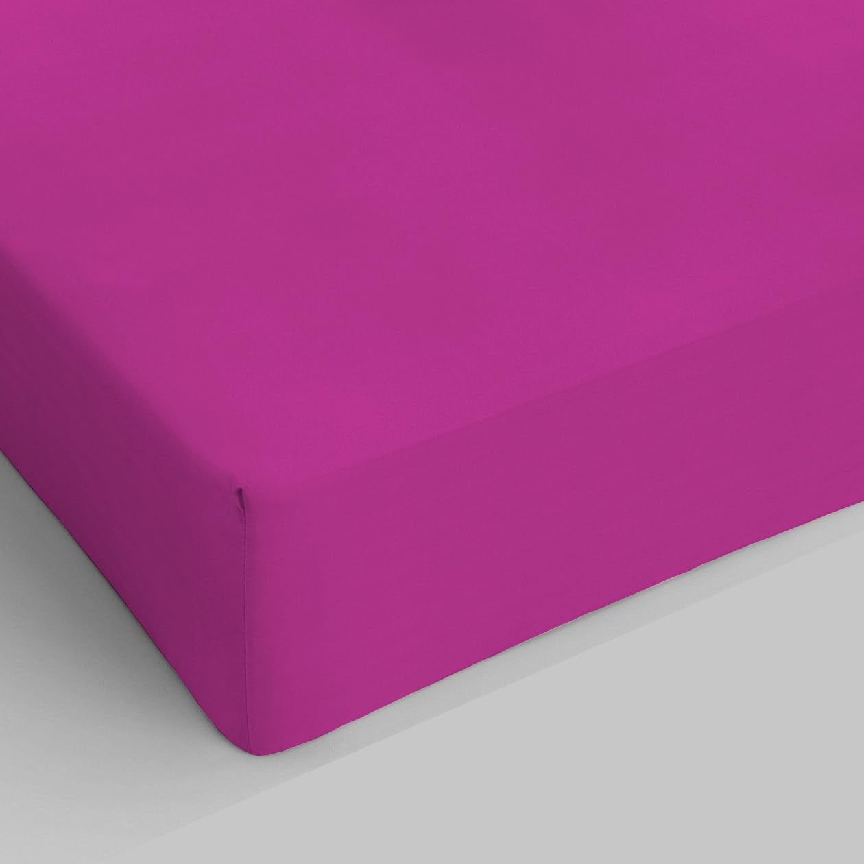 Sogni e Capricci Max Color Fitted Sheet with 25cm Corner, 100% Cotton, Fuchsia, small double — image 1