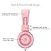 Kids Headphones – noot products K11 Foldable Stereo Tangle-Free 3.5mm Jack Wired Cord On-Ear Headset for Children/Teens/Girls/Smartphones/School/Kindle/Airplane/Plane/Tablet – Soft Pinkthumb 3