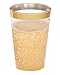 Gold Plastic Clear Cups ~12 oz. 50 Pack ~ Disposable Party Cups with Gold Rim ~ Fancy Wedding Tumblers ~ Elegant Party Supplies & Decorations ~ Gold Rimmed Cups