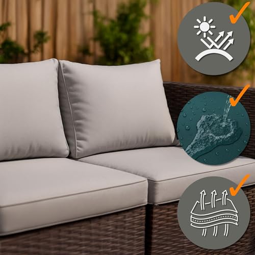 Waterproof Fabric by the Metre 5m x 160cm - Water Resistant Outdoor Fabrics Ideal for Furniture Cushions Outdoor Covers Garden Accessories and Sewing Projects Graphite Oeko-Tex