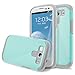 Galaxy S3 Case, RANZ Grey with Aqua Blue Hard Impact Dual Layer Shockproof Bumper Case for Samsung Galaxy S3 III (i9300)