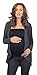 Women's Cascading Ribbed Open Collar Long Sleeve Maternity Cardigan Sweater