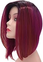 Gnimegil Short Bob Haircut Wig Fashion Hairstyle Straight Burgundy