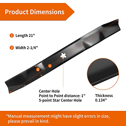 budrash 134149 Mower Blades for Craftsman Hu sqvarna Poulan Pro 42 inch Deck, 532134149 Mulching Blades for Craftsman LT1000 YT4000, Hu sqvarna YTH18542 YT150 Rider Lawn Tractor, Replace 422719 424752(Discount Code:20YI147F)