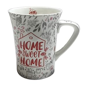 Anwaliya Corvus Series Bone China Tea N Coffee Mug, 6 Pieces, Home Sweet Home, 250 ML