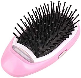 Portable Electric Ionic Hairbrush Negative ions Vibrating Massage Scalp Hair Comb Antic Static (Pink)