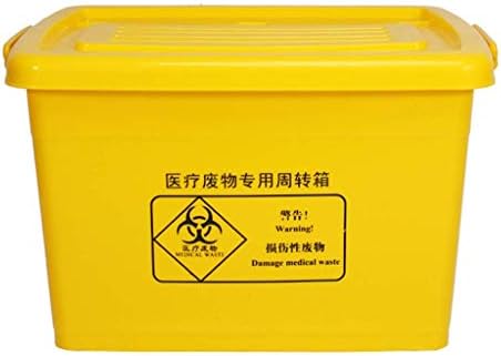Yellow Trash Trunk Garbage Bin, Hospital Roller Box 40L / 60L / 100L, Hospital Clinic Laboratory Trash Container House (Size: 62.5 * 46.8 * 40CM)