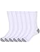Mens Thin Crew Socks White Casual Work Cotton Sock for Sports 6-Pack White Sole