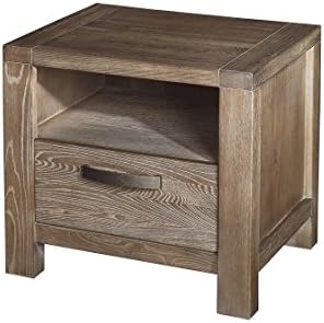 Soild Wood ELM Night stand Accent Table Storage Shelf With 1 Drawer Bed Side Cabinet Locker,Espresso