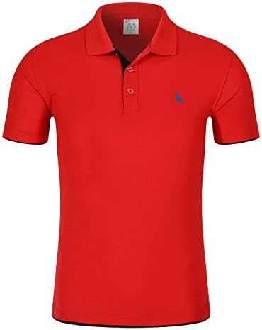 Good Performance Men's Summer Short Sleeve Pure Color Polo Shirt-R-S