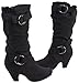 Link Little Girl's Pauline-38 Kitten Heel Boots with Decorative Buckles